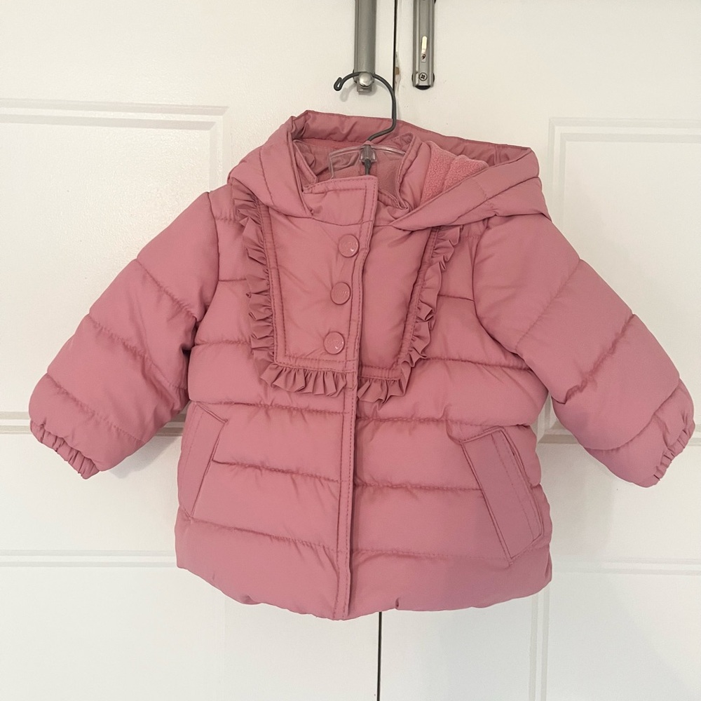 Baby GAP Pink Fleece-Lined Down Jacket, Size 3-6 months